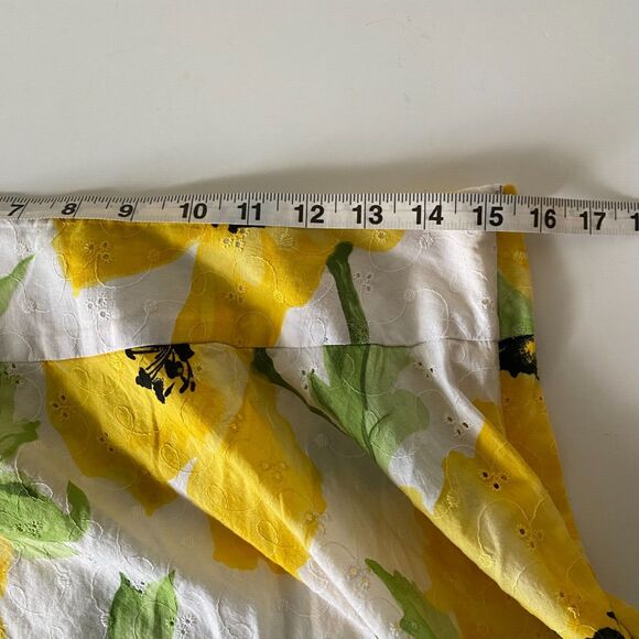 Vintage Sag Harbor MIDI Skirt Womens Sz 12 Floral Eyelet Cotton A-Line Boho‎ - Picture 7 of 8